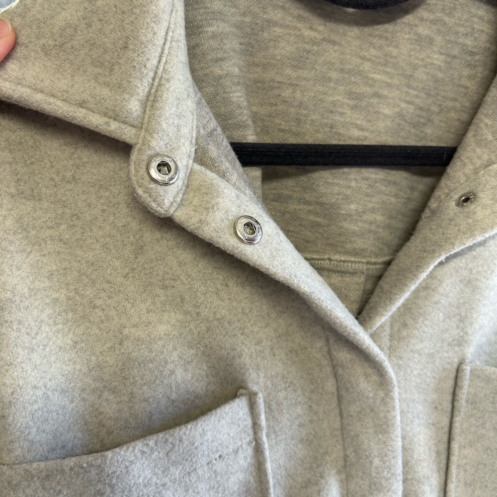 Beige/Gray Button-Up Jacket - Picture 2 of 3
